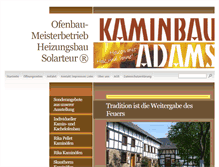 Tablet Screenshot of kaminbau-adams.de
